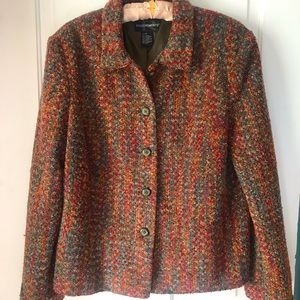 Multi-color woven light-weight jacket plus size